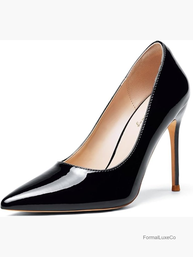 Women's 4-Inch Stiletto Pumps Closed Pointed Toe Office Wedding Dress Shoes